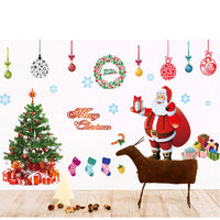 Merry Christmas Snowflake Santa Claus Xmas Tree Wall Sticker - sparklingselections