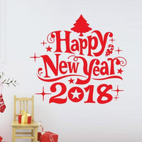 New Year 2018 Merry Christmas Windows Decals - sparklingselections