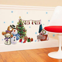 Christmas  Tree Snowman Stocking Window Sticker - sparklingselections