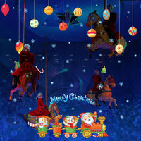 Merry Christmas Xmas Ball Train Wall Sticker - sparklingselections