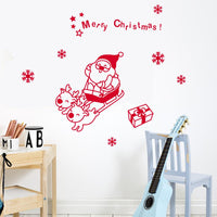 Merry Christmas Santa Claus Xmas Home Decoration 61*60cm PVC Wall Decals - sparklingselections