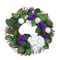 EuropeTop Quality White Rose Wreath 30cm Garland Window Door Entrance Decorations Ornament - sparklingselections