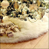 78cm Christmas Plush Long Haired Christmas Tree Skirt for Home Xmas Tree - sparklingselections