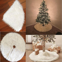 78cm Christmas Plush Long Haired Christmas Tree Skirt for Home Xmas Tree - sparklingselections
