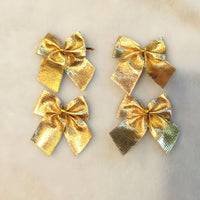 Gold Bows For Festival Decoration Christmas Tree Ornament 12pcs - sparklingselections