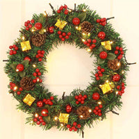 Christmas Door Ornament Large Wreath With Bells - sparklingselections