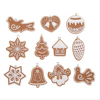 Xmas Animal Snowflake Biscuits Drop Pendant Ornaments 11 Pcs - sparklingselections