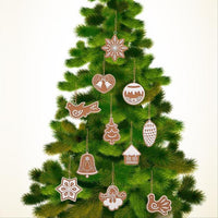Xmas Animal Snowflake Biscuits Drop Pendant Ornaments 11 Pcs - sparklingselections