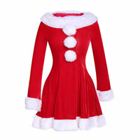 Women Sexy Christmas  Dress Christmas Hat Set Adult Santa Dresses - sparklingselections