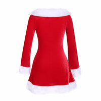 Women Sexy Christmas  Dress Christmas Hat Set Adult Santa Dresses - sparklingselections