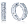 Women's White Color High Polished Hoop Earrings