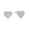 Heart Shaped Sliver Color Stud Earrings