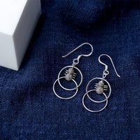 Women Sterling Silver Spider Web Dangle Earrings - sparklingselections