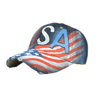 USA Denim Rhinestone Baseball Cap - sparklingselections