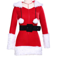 Sexy Unique Christmas Costume Winter Dresses With Belt - sparklingselections