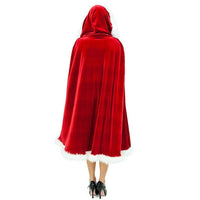 Red Velvet Christmas Hooded Cape Cloak Costume - sparklingselections