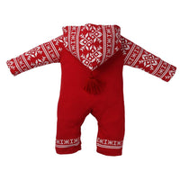 Newborn Baby Girl Boys Christmas Tassel Hooded Printing Unisex Costume - sparklingselections