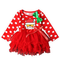 Kids Baby Girls Long Sleeve Clothes Christmas Party Dresses - sparklingselections
