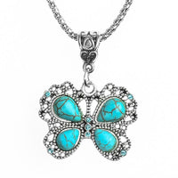 Butterfly Shape Crystal Stone Pendant Necklace - sparklingselections