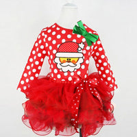 Kids Baby Polka Dot Lace Bow children's Clothes sets Christmas costume - sparklingselections