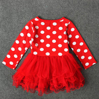 Kids Baby Polka Dot Lace Bow children's Clothes sets Christmas costume - sparklingselections