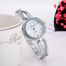 Luxury Bracelet Quartz Wristwatches Silver Color Round Bracelets Womens Watches