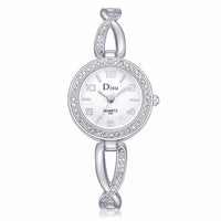 Luxury Bracelet Quartz Wristwatches Silver Color Round Bracelets Womens Watches - sparklingselections