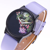 Watches Floral Pattern PU Leathe Watch - sparklingselections