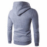 Men Zipper Design Long Sleeve Winter Hoodie