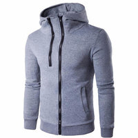 Men Zipper Design Long Sleeve Winter Hoodie - sparklingselections