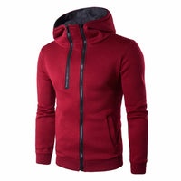 Men Zipper Design Long Sleeve Winter Hoodie - sparklingselections