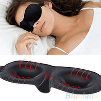 Black Sleeping Eye Mask Blindfold with Earplugs 1 PC - sparklingselections