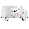 45x25cm Minibus Mirror Silver Wall Clock