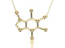 Caffeine Molecule Structure Pendant Necklace