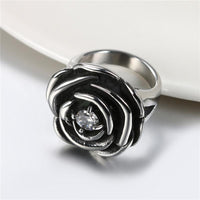 Crystal Flower Wedding Rings For Women - sparklingselections