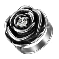 Crystal Flower Wedding Rings For Women - sparklingselections