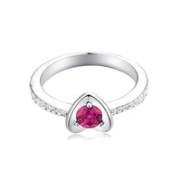 Heart Shape Silver Engagement Ring for Women - sparklingselections