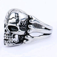 Men's Ring Gothic Men's Skull Flower Biker Zinc alloy Ring - sparklingselections