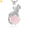 New Arrival Natural Stone  Animal Leopard Pendants Necklace