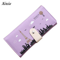 New Women Long Tower Printed Leather Wallet - sparklingselections