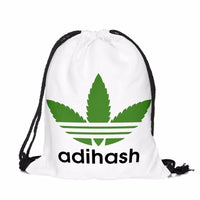 new White Weed Drawstring backpack for outdoor - sparklingselections