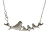 Silver Birds Pendant  Necklace