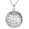 Silver Hollow Ball Bling Pendants Necklace