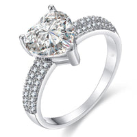 3 Carat AAA Zrcon For Women Wedding Heart Style Ring - sparklingselections