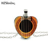 Glass Cabochon Guitar Sound Pendant Necklace