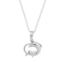 White Zircon Dolphin Pendant Necklace - sparklingselections