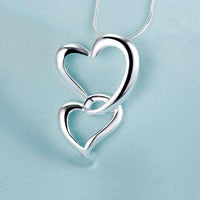 Double Heart Loving Pendant Necklace For Women - sparklingselections