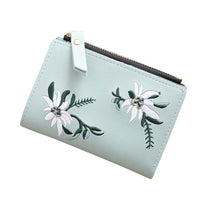 Women Embroidery Zipper Short Wallet - sparklingselections