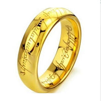 Gold Laser Engraved Stainless Steel Chain Ring - sparklingselections