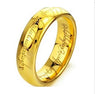 Gold Laser Engraved Stainless Steel Chain Ring